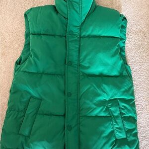 Kids Green Puffer Vest